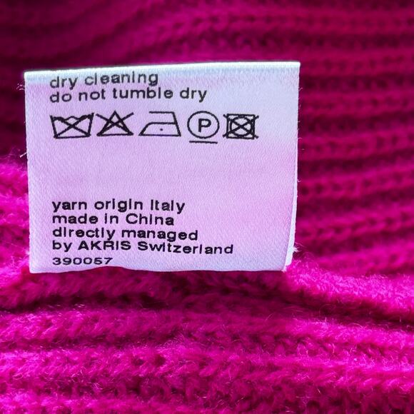 AKRIS Punto Wool Cashmere Sweater Hot Pink Size US 12 Large - Picture 8 of 8